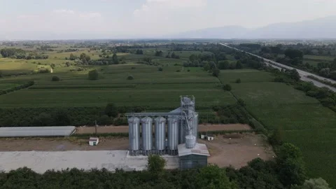 Farm Wheat Silo Stock Footage 145241799