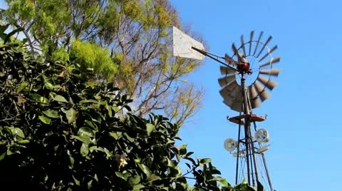 Farm Windmill Stock Footage 12202096