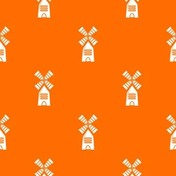 Farm windmill pattern vector orange Stockillustratie