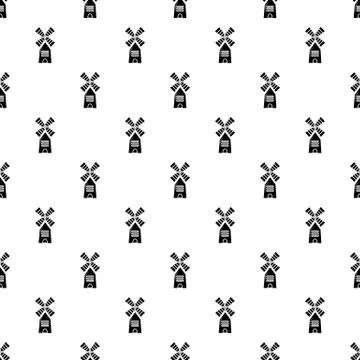 Farm windmill pattern vector seamless 库存插图
