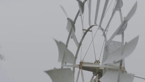 Farm windmill in the wind Stock Footage 74063790