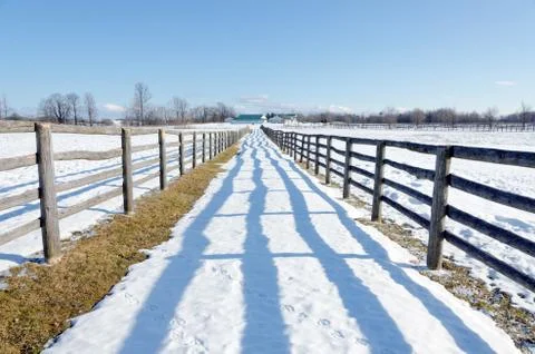 Farm in winter Stock Photos