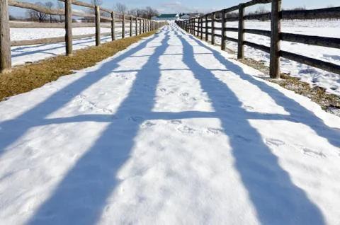 Farm in winter Stock Photos
