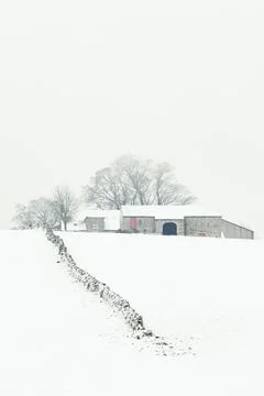Farm in winter Stock Photos