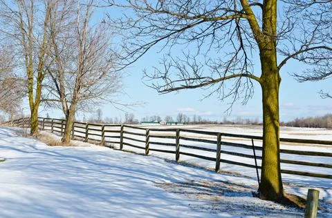 Farm in winter Stock Photos