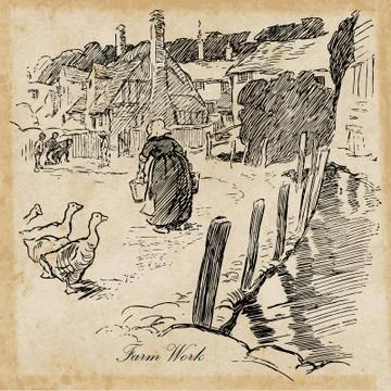 Farm work Stock Illustration