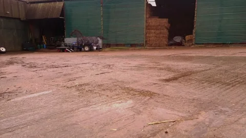 Farm yard and tractor Stock Footage 301455082