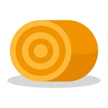 Farm yellow grass stack icon, flat style Stock Illustration