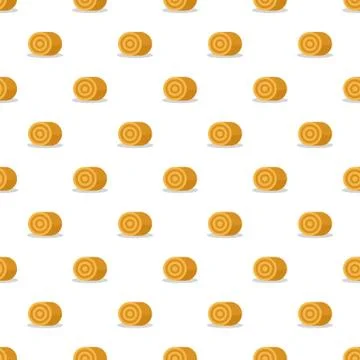 Farm yellow grass stack pattern seamless Stock Illustration