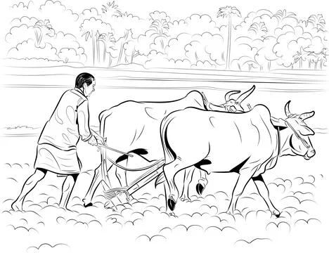 Farmer. agriculture land Stock Illustration