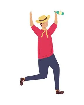 Farmer with bottle Stock Illustration