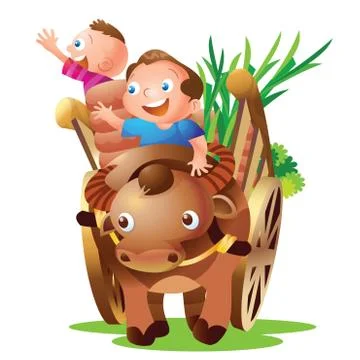 Farmer cart Stock Illustration