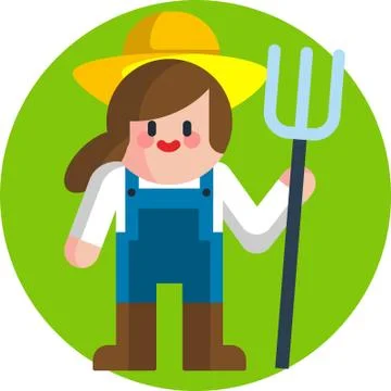 Farmer Character Icon Isolated Vector Illustration vector illustration, Stock Illustration