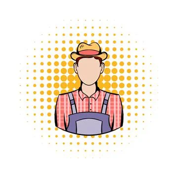 Farmer comics icon Stock Illustration