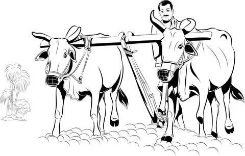 Farmer cultivation land Stock Illustration