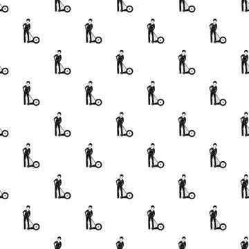 Farmer cut grass pattern seamless vector Stock Illustration