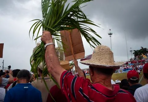 Farmer at a demonstration Stock Photos