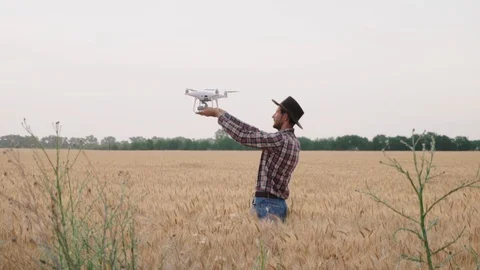 Farmer with drone Stock Footage 110817623