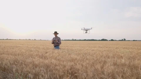 Farmer with drone Stock Footage 110817665