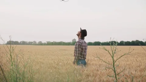 Farmer with drone Stock Footage 110817711