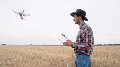 Farmer with drone Stock Footage 110818077