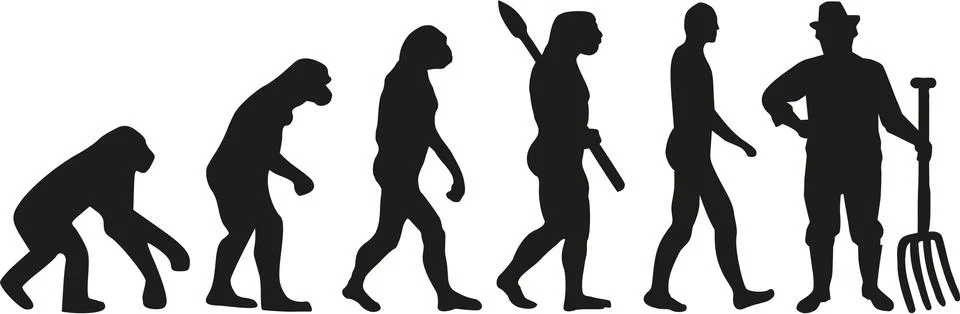 Farmer evolution Stock Illustration