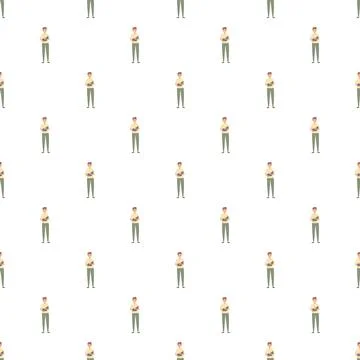 Farmer holding eggplant seamless pattern for organic farming Stock Illustration