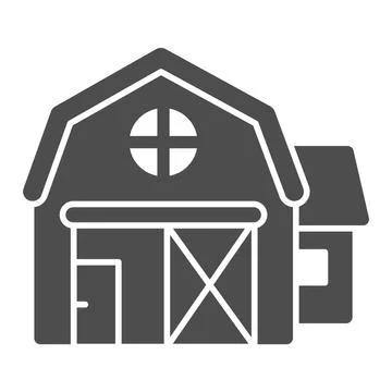 Farmer house solid icon, farm garden concept, agriculture farm house building Ilustración de archivo