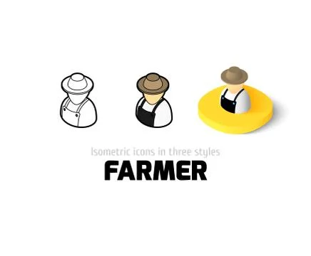 Farmer icon in different style Stock Illustration