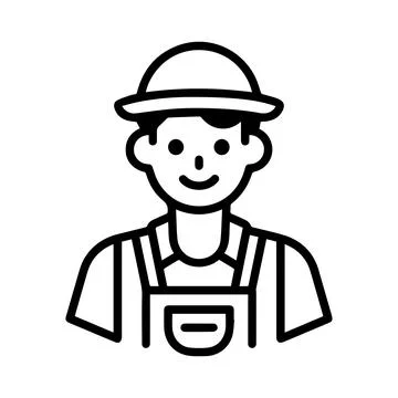 Farmer icon or modern line symbol. Vector line art and icon design with bol.. Stock Illustration