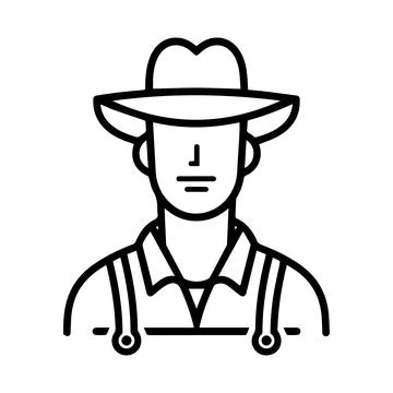 Farmer icon or modern line symbol. Vector line art and icon design with bol.. Stock Illustration