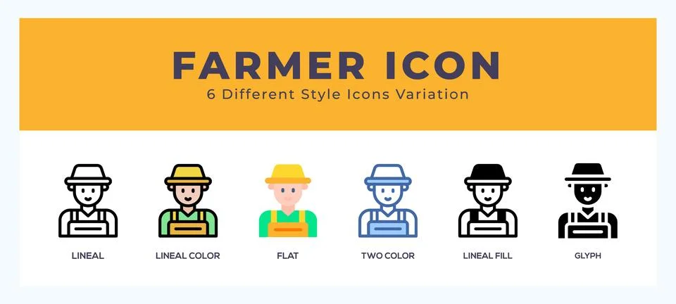 Farmer icon symbol. isolated. vector illustration with different styles Stock Illustration