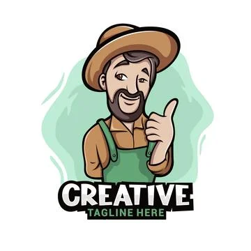 Farmer Logo Vector Design Template Stock Illustration