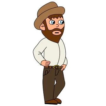 Farmer look around. Isolated vector illustration Stock Illustration