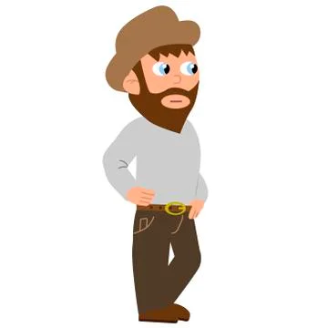 Farmer look around. Isolated vector illustration Stock Illustration