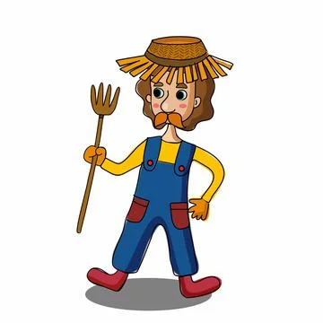 Farmer man cartoon vector Stock Illustration