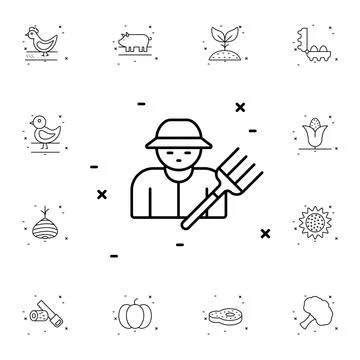 Farmer, man flat vector icon in agriculture pack Stock Illustration