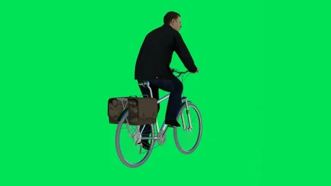 Farmer man riding a bicycle from a triangular angle Video stock 246730543