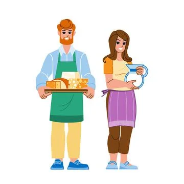 Farmer milk cheese vector Stock Illustration