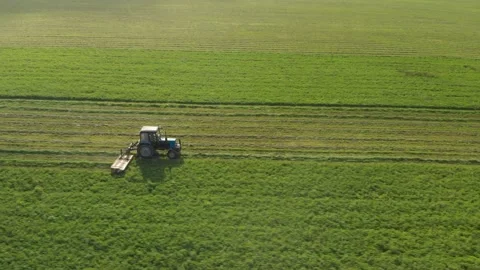 Farmer mows grass in steppe Vídeos de archivo 147961525