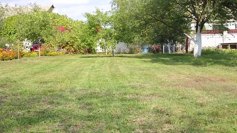 Farmer mows the lawn mower Stock Footage 73851062