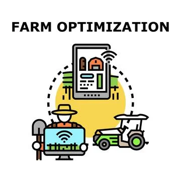 Farmer optimizing agriculture using smart technology concept イラスト素材