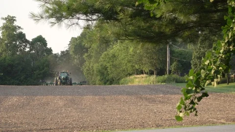 Farmer Plows Field Stock Footage 111435541