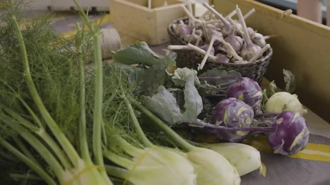 Farmer Preparing Vegetables for Market 스톡 동영상 264874658