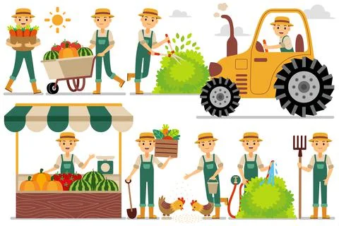 Farmer Profesion Character Stock Illustration