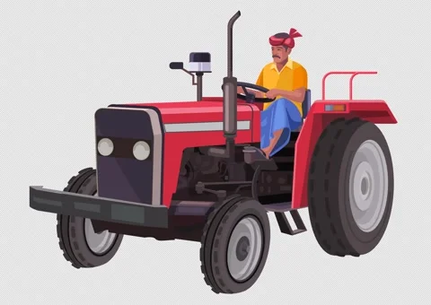 Farmer Riding a Tractor Stock Footage 294301011