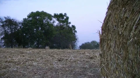 Farmer Round Baling Hay Video stock 8647799