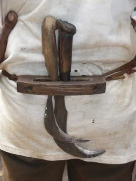 Farmer with sickle Stock Photos