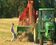 Farmer Square Baling Hay 04 SD Footage