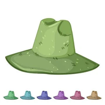 Farmer straw hat cartoon vector graphic Stock Illustration